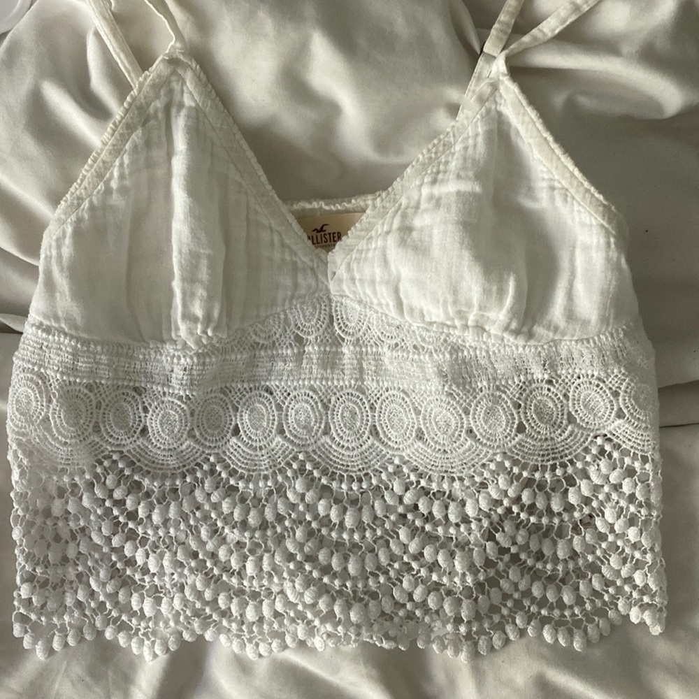 vintage white lace hollister tank top